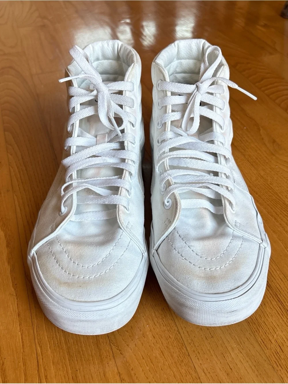 VANS Sk8 Hi Skate Sneakers Shoes VCU True White Mens Sz 10.5 12 Womens High Top